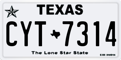 TX license plate CYT7314