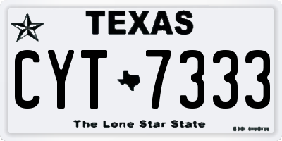 TX license plate CYT7333