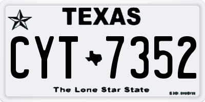 TX license plate CYT7352