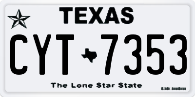 TX license plate CYT7353