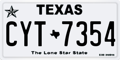 TX license plate CYT7354