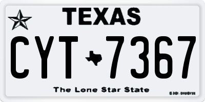 TX license plate CYT7367