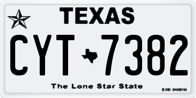 TX license plate CYT7382
