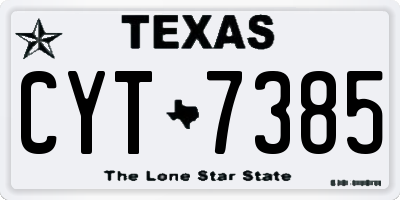 TX license plate CYT7385