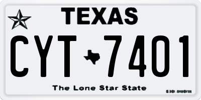 TX license plate CYT7401