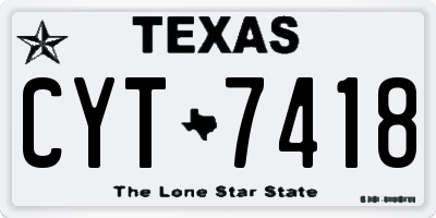 TX license plate CYT7418