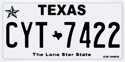 TX license plate CYT7422