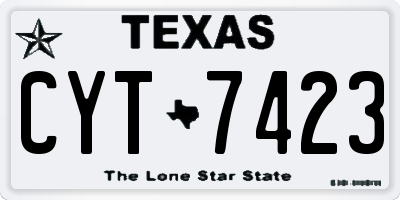 TX license plate CYT7423
