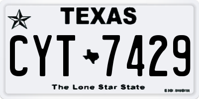 TX license plate CYT7429