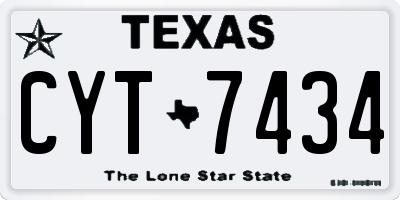 TX license plate CYT7434