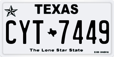 TX license plate CYT7449