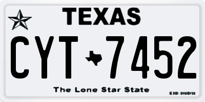 TX license plate CYT7452