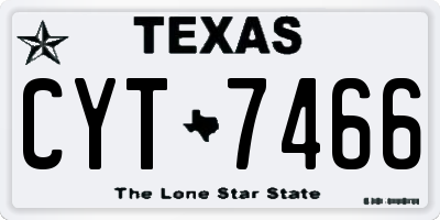 TX license plate CYT7466