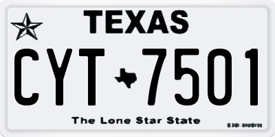 TX license plate CYT7501