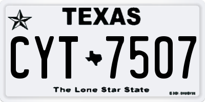 TX license plate CYT7507