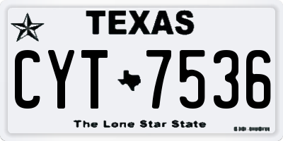 TX license plate CYT7536