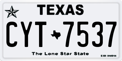 TX license plate CYT7537