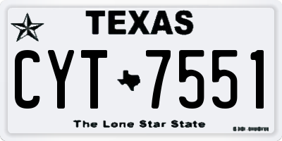 TX license plate CYT7551