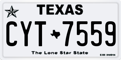 TX license plate CYT7559
