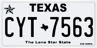TX license plate CYT7563