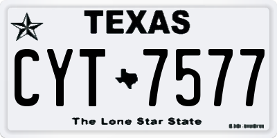 TX license plate CYT7577