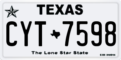 TX license plate CYT7598