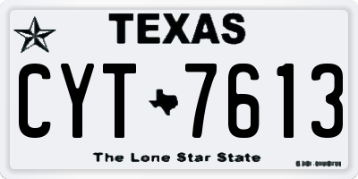 TX license plate CYT7613