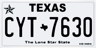 TX license plate CYT7630