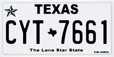 TX license plate CYT7661