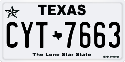 TX license plate CYT7663
