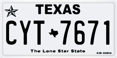 TX license plate CYT7671