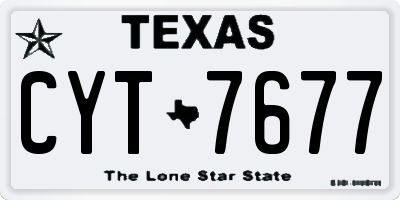 TX license plate CYT7677
