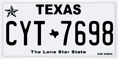 TX license plate CYT7698