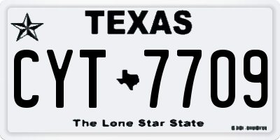 TX license plate CYT7709