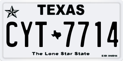 TX license plate CYT7714