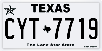 TX license plate CYT7719