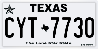 TX license plate CYT7730