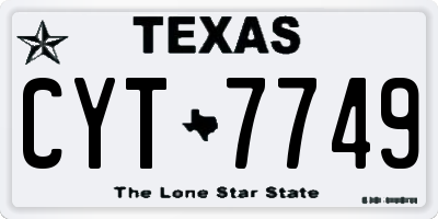 TX license plate CYT7749