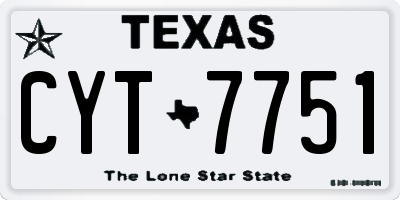 TX license plate CYT7751