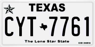 TX license plate CYT7761