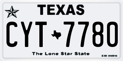 TX license plate CYT7780