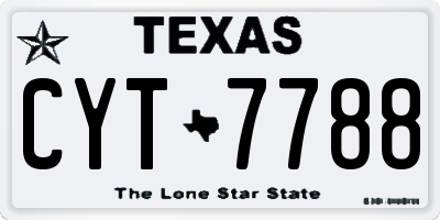 TX license plate CYT7788