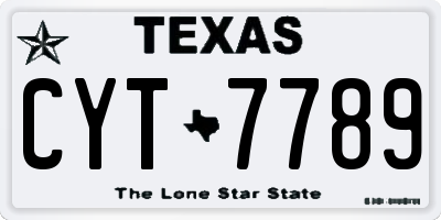 TX license plate CYT7789
