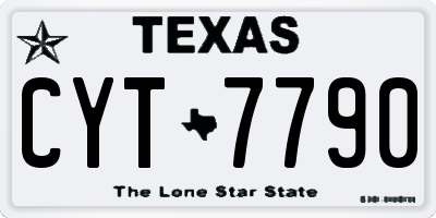 TX license plate CYT7790