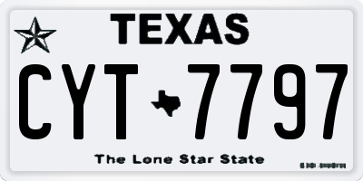 TX license plate CYT7797