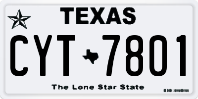 TX license plate CYT7801