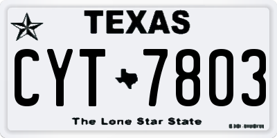 TX license plate CYT7803