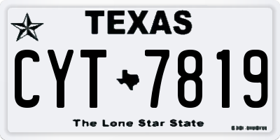 TX license plate CYT7819