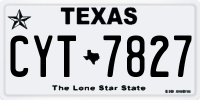TX license plate CYT7827