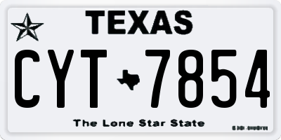 TX license plate CYT7854